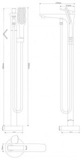 Напольный смеситель для ванны NT Bagno Ogio NT46031 никель матовый