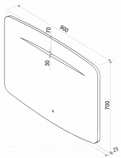 Зеркало с подсветкой Continent Rapid ЗЛП918 с сенсорным выключателем 90см