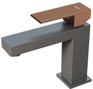Смеситель для раковины NT Bagno Adigo GG NT9001GG серый/розовое золото