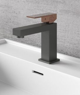 Смеситель для раковины NT Bagno Adigo GG NT9001GG серый/розовое золото