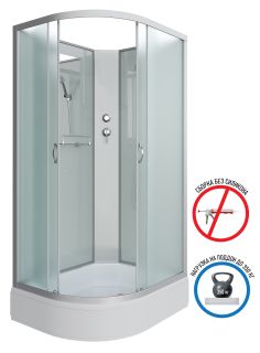 Душевая кабина Niagara NG-33084-14RBK 100x80см серебро/матовое