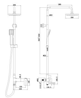 Душевая стойка Bravat Real F6333367CP-A-RUS