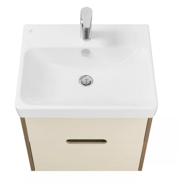 Тумба под раковину Акватон Оливия 55см бежевый/дуб веллингтон 1A254201OLVG0