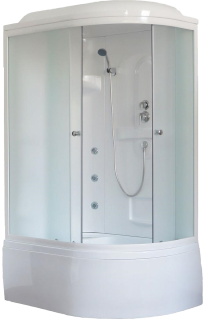 Душевая кабина Royal Bath BK левая стекло матовое 120x80см RB8120BK2-M-L