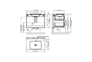 Тумба с раковиной Astra-Form Классик 4631177715822 90 см серый матовый