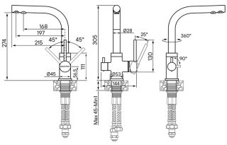 Смеситель для кухни Paulmark Essen Es213011-CHCR шампань/хром