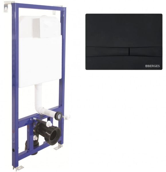 Инсталляция для унитаза Berges Novum F5 с кнопкой soft touch чёрный 040255