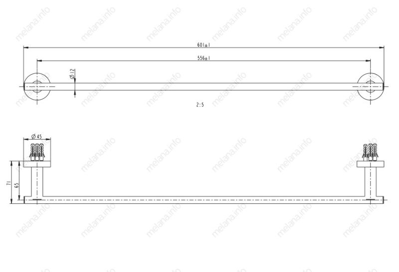 Полотенцедержатель Melana MLN-861001 сатин