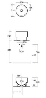 Раковина SIMAS Po-mo PO03bi белая 33 см
