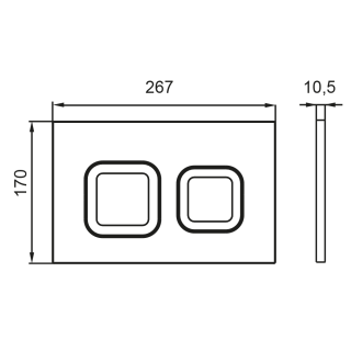 Клавиша смыва BETTOSERB 40006488G белый глянец + хром глянец SMART