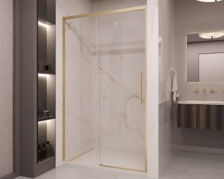 Душевая дверь Vincea Stella VDS-1ST110CLG, 1100, брашированное золото, стекло прозрачное