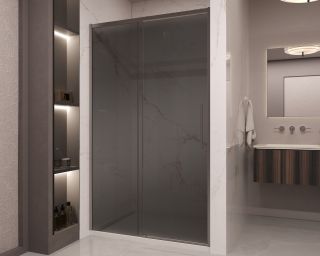 Душевая дверь Vincea Stella VDS-1ST120CGGM, 1200, вороненая сталь, стекло тонированное