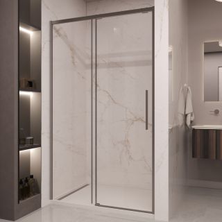 Душевая дверь Vincea Stella VDS-1ST140CLGM, 1400, вороненая сталь, стекло прозрачное