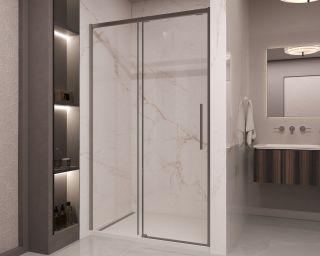 Душевая дверь Vincea Stella VDS-1ST150CLGM, 1500, вороненая сталь, стекло прозрачное