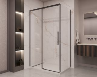 Душевой уголок Vincea Stella VSR-1ST8013CLB, 1300*800, черный, стекло прозрачное