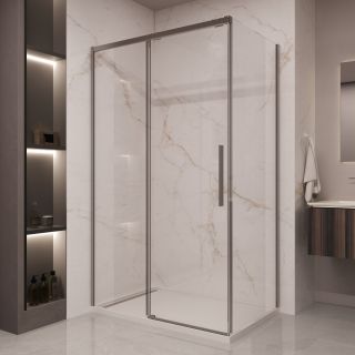 Душевой уголок Vincea Stella VSR-1ST8014CLGM, 1400*800, вороненая сталь, стекло прозрачное