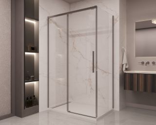 Душевой уголок Vincea Stella VSR-1ST9015CLGM, 1500*900, вороненая сталь, стекло прозрачное