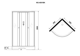 Душевая кабина Niagara Eco E90/13/TN/BK 3 места