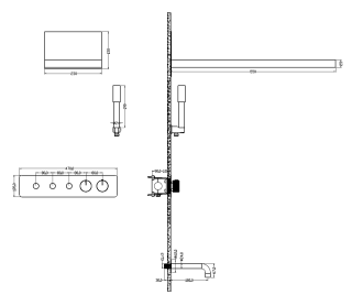 Душевой комплект Boheme Fusion 131-2-BRB с термостатом брашированная бронза