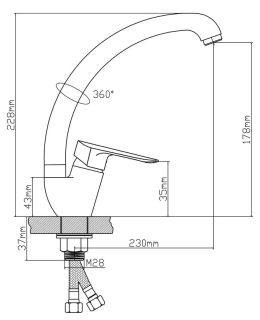 Смеситель для кухни BOOU B8274-10F хром