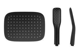 Душевая стойка Laguraty 7000 с изливом чёрный матовый