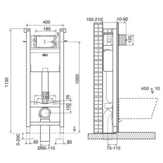 Инсталляционная система EXPERT EVO/SPEED, Размер (0400/1130/0150) механическая/ торосик