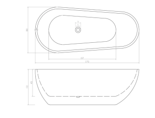 Акриловая ванна Cerutti SPA MIMI170II CT10503 отдельностоящая 170x80 см белый