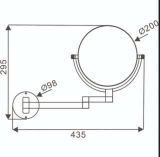 Зеркало для ванной AZARIO ALTRE AZ-211 ?200 мм, хром