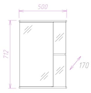 Шкаф-зеркало Onika Карина 205012 50см белый