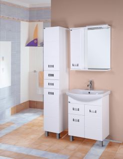 Шкаф-зеркало с подсветкой Onika Балтика 205815 левый 58см белый