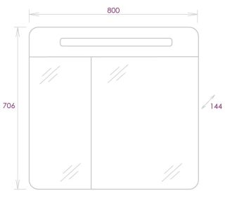 Шкаф-зеркало с подсветкой Onika Неаполь 208094 80см белый