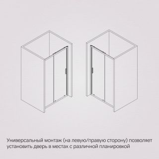 Душевая дверь Am.Pm Gem W90G-140-1-195MM 140 см цвет профиля хром матовый стекло матовое