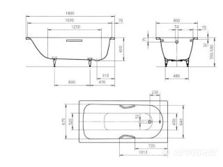 Ванна стальная 180x80 Kaldewei Saniform Plus Star 337 133700010001