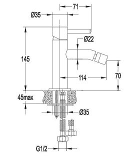 Смеситель для биде Omnires Y никель Y1220NI