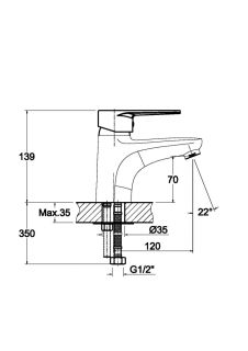 Смеситель для раковины Orange Otto M22-022cr с гигиеническим душем