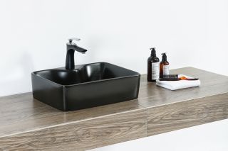 Раковина накладная Orange B01-475mb, матовый черный