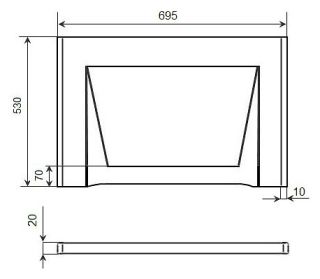 Торцевая панель для ванны Timo TP70S 70см белый
