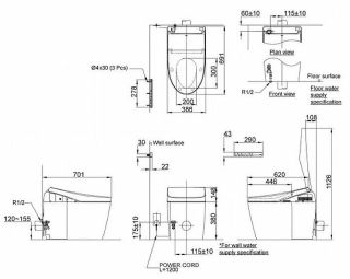 Электронная крышка-биде TOTO Neorest TCF9788WG#NW1 с дистанционным управлением белый