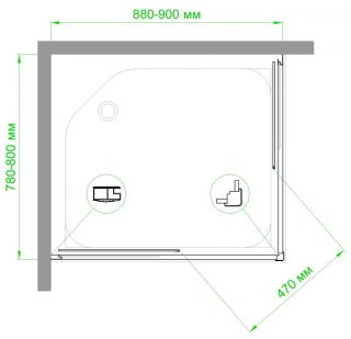 Душевой уголок Royal Bath HPD 90x80см белый RB8090HPD-C