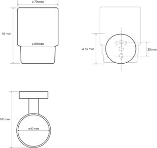 Стакан Sapho X-Round чёрный XB900