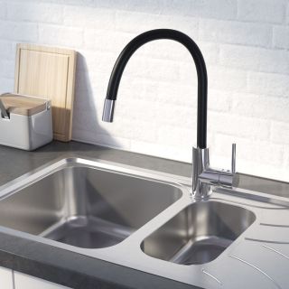 Смеситель для кухни IDDIS Kitchen 360 чёрный/хром K36SBJBi05