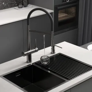 Смеситель для кухни Reflexion Lago RX9901BL оружейная сталь