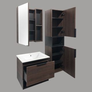 Comforty Зеркало-шкаф Франкфурт-60 дуб шоколадно-коричневый