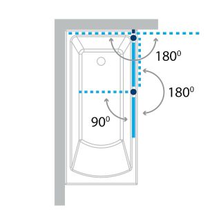 Шторка для ванны Koller Pool Waterfall Line QP95(right) chrome,grape
