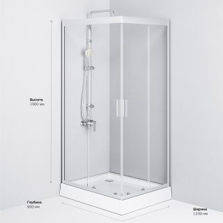 Душевой уголок AM.PM Gem 120x80 W90G-404-120280-MT профиль Хром матовый стекло прозрачное