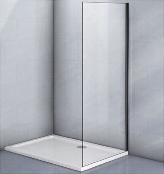 Боковая панель Veconi KP-12B, 800x1950, черный, прозрачное стекло