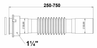 Гофра Bettoserb 125382 для раковины/мойки 1 1/4" - 32мм