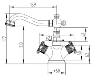 Смеситель для раковины ZORG Antic A 3009U-BR