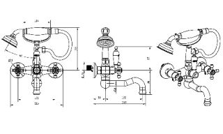 Смеситель для  ванны Boheme (душ.комплект) TRADIZIONALE ORO золото