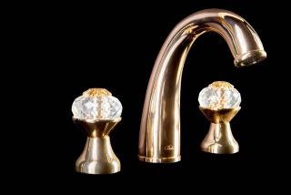 Смеситель для раковины Boheme Flora золото 297-FL